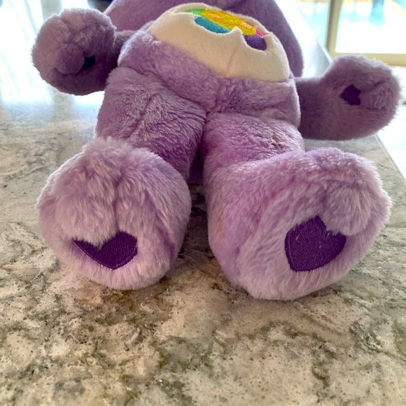 Purple Care Bears Harmony Golden Headband Flower Belly Stuffed Bear - Picture 2 of 4